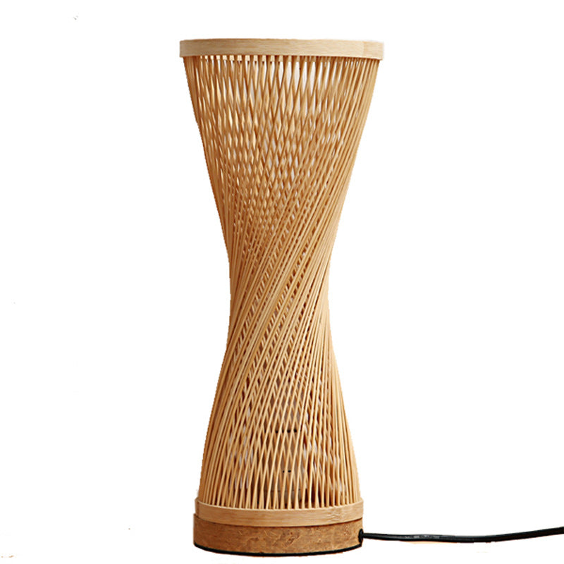 Japanese Bamboo Hourglass Table Lamp