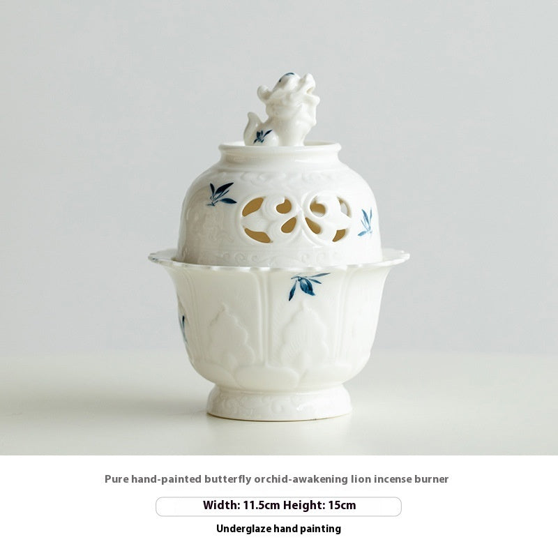 Hand Painted Butterfly Orchid Ceramic Aromatherapy Stove Household