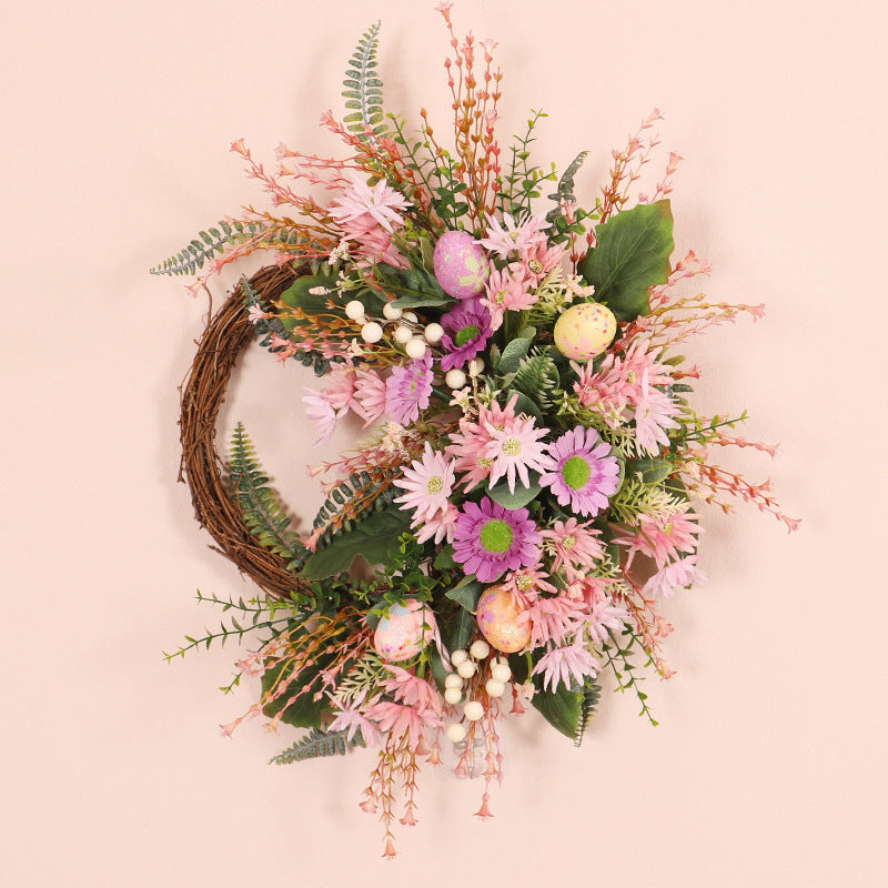 Wild Chrysanthemum & Easter Eggs Wreath