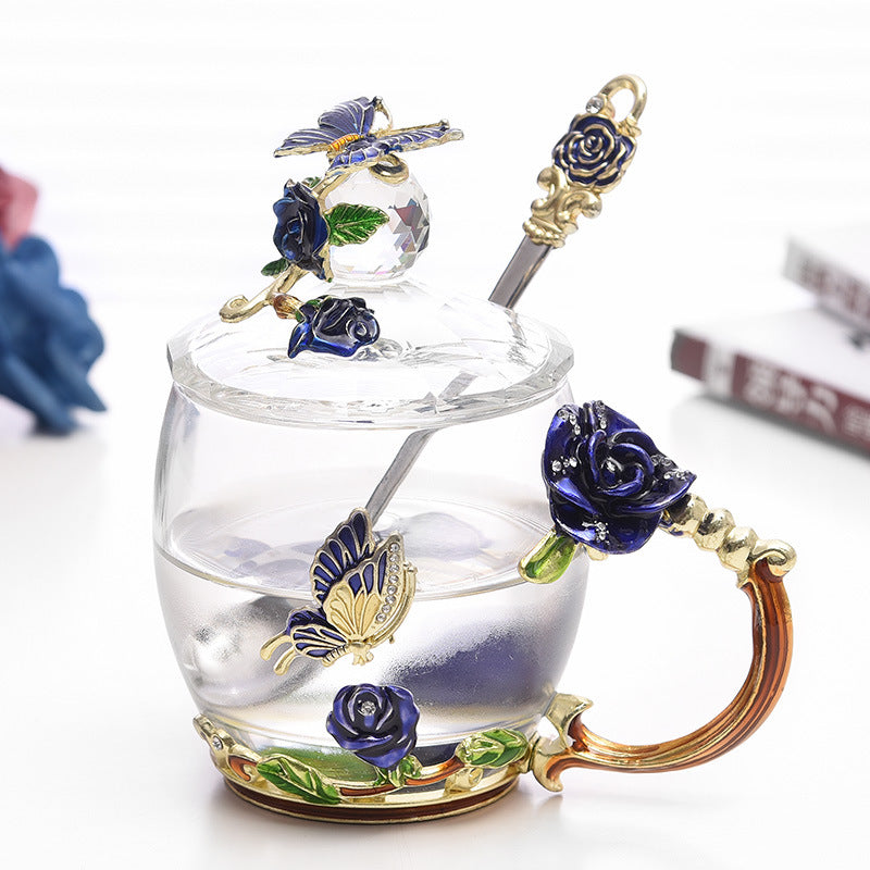 Enamel Flower Tea Cups