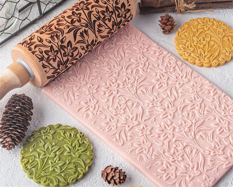 Embossed Scroll Pattern Rolling Pin