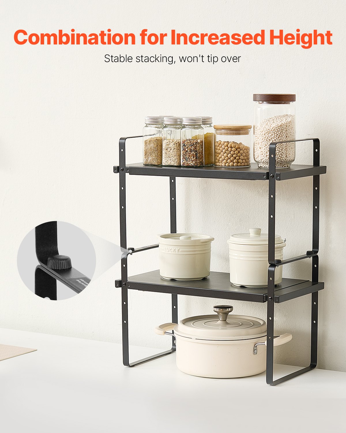 2 Tier Cabinet or Countertop Shelf Unit