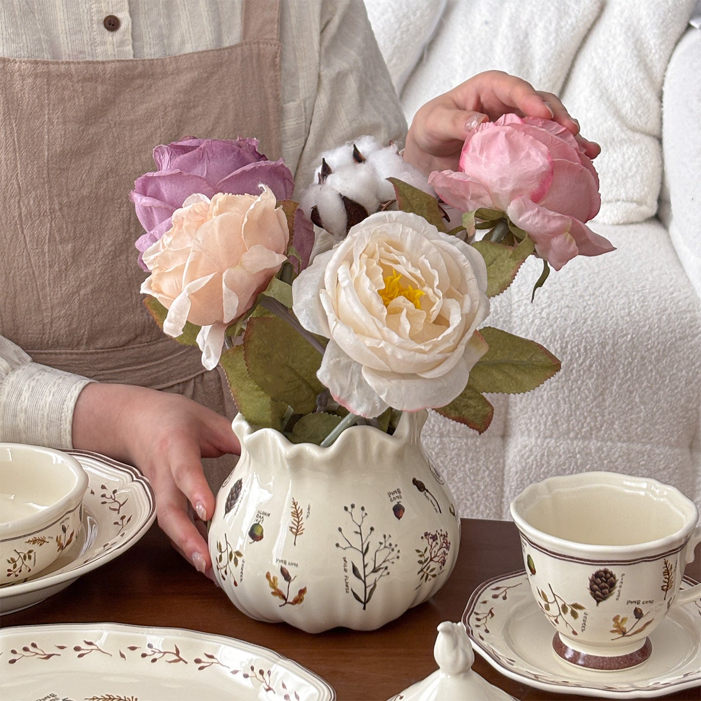 Ceramic Forest-style Countertop Canister