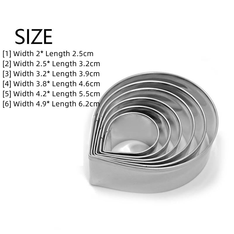 Rose Petal Fondant Mold-Stainless Steel 6-Piece