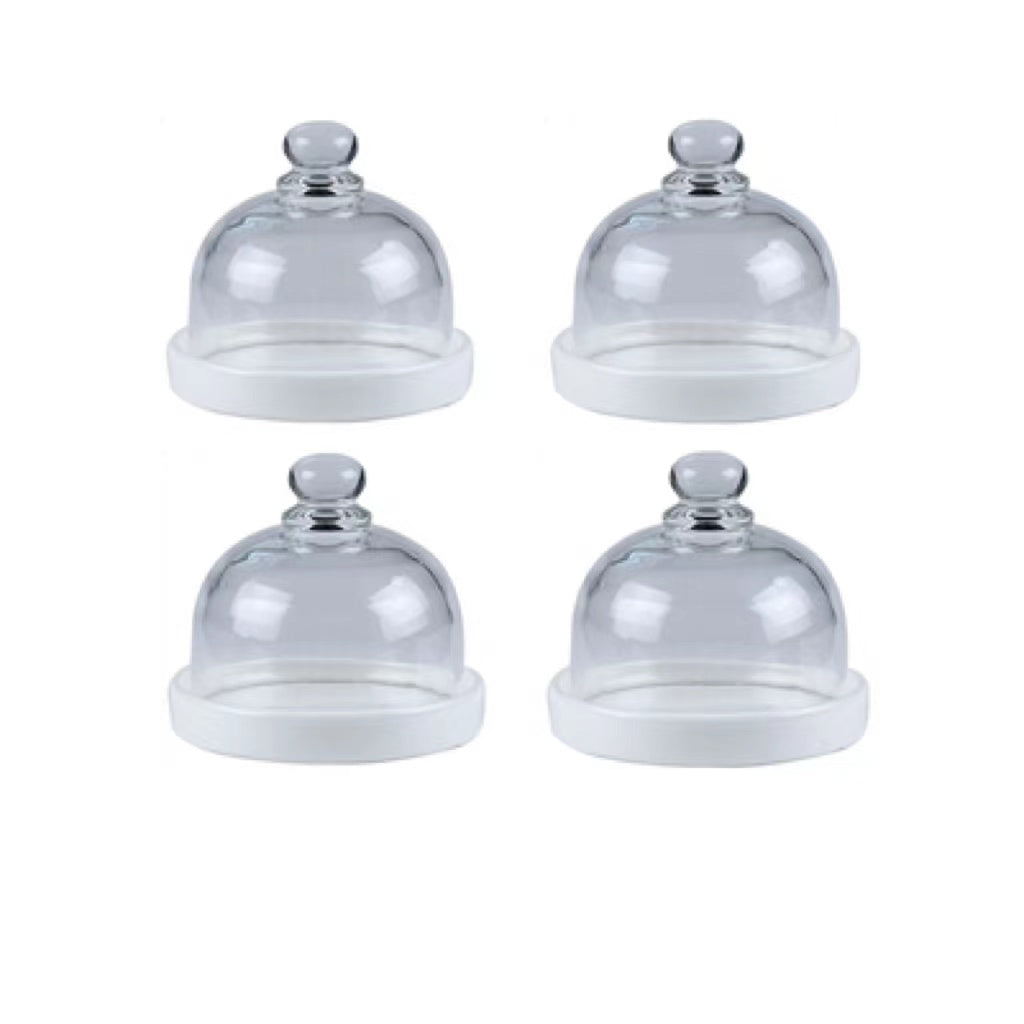 Glass Domed Ceramic Dessert Dish