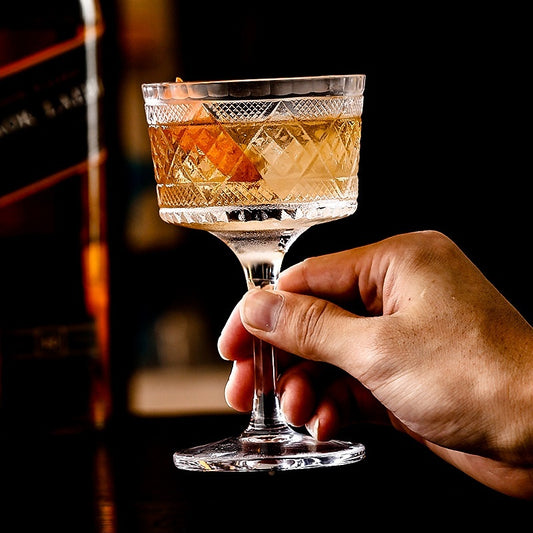 Handcrafted Cut Crystal-Coupe Dessert Glass-Cocktail Glass
