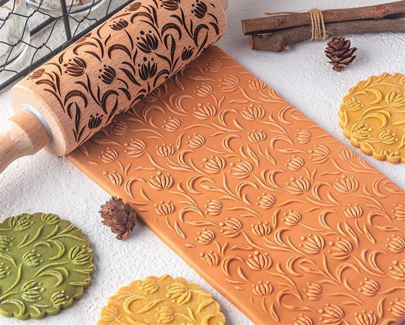 Embossed Scroll Pattern Rolling Pin