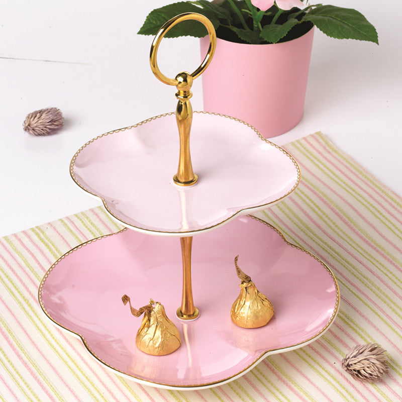 2-Tier English Bone China Dessert Stand