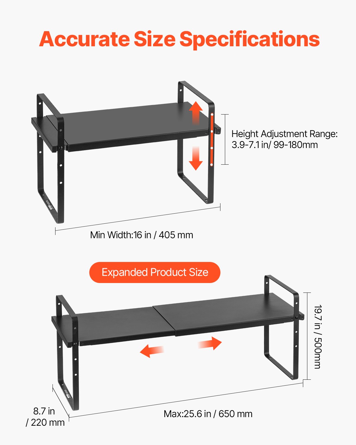 2 Tier Cabinet or Countertop Shelf Unit