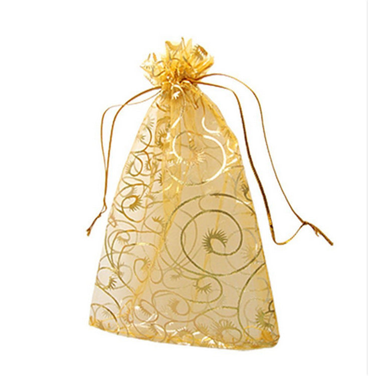 100PC Gold Organza Bag