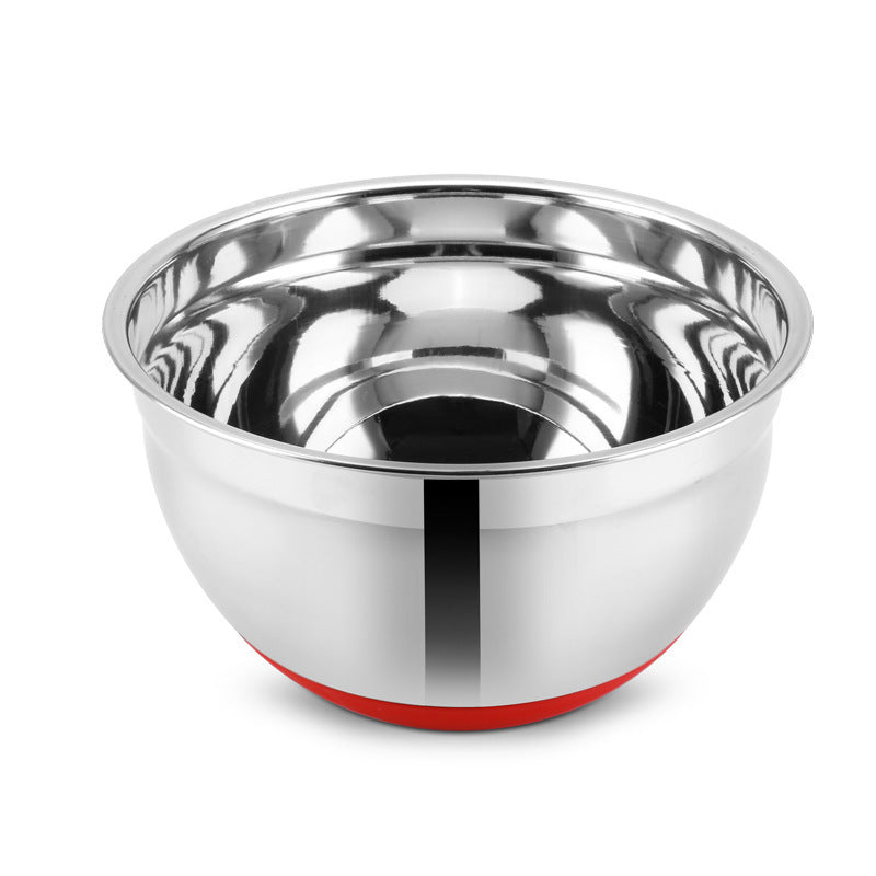 Stainless Steel Mixing Bowl-Color Silicone Base & Lid