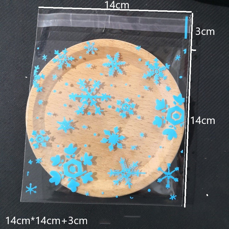 100PC Clear Plastic Snowflake Treat Bags