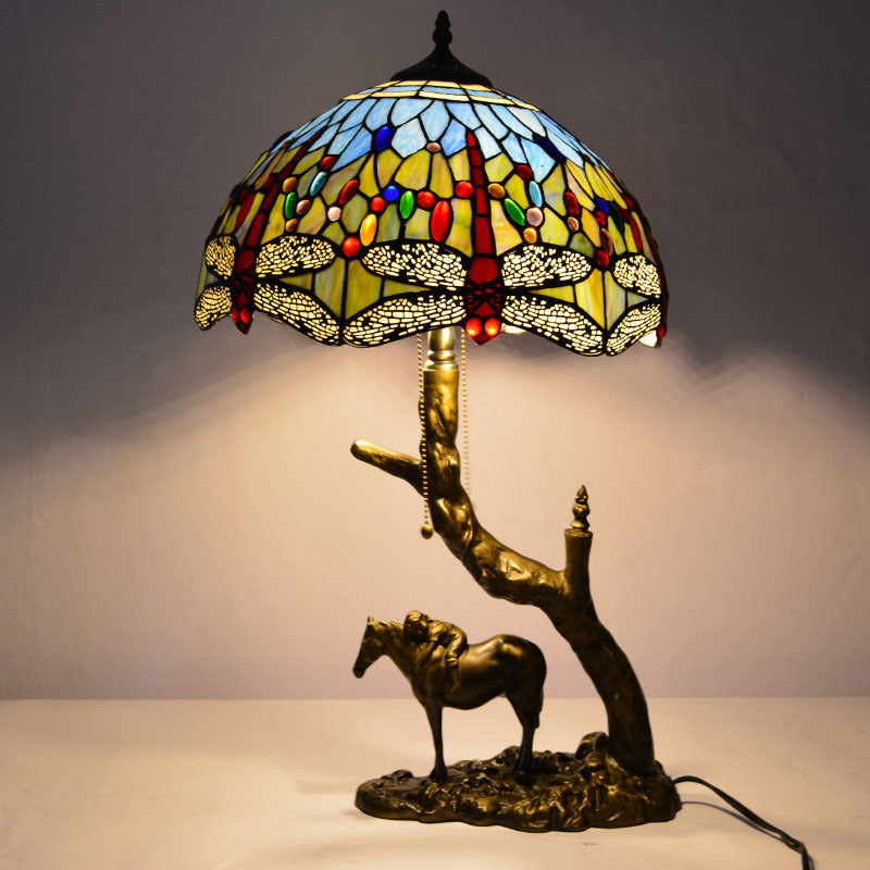 Tiffany Horse-Base Table Lamps