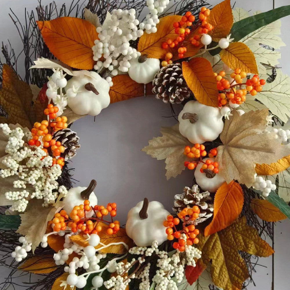 Maple Leaf Pine Cone Wreath