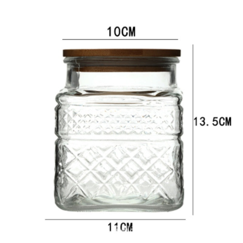 Airtight French Glass Jars with Bamboo Lid