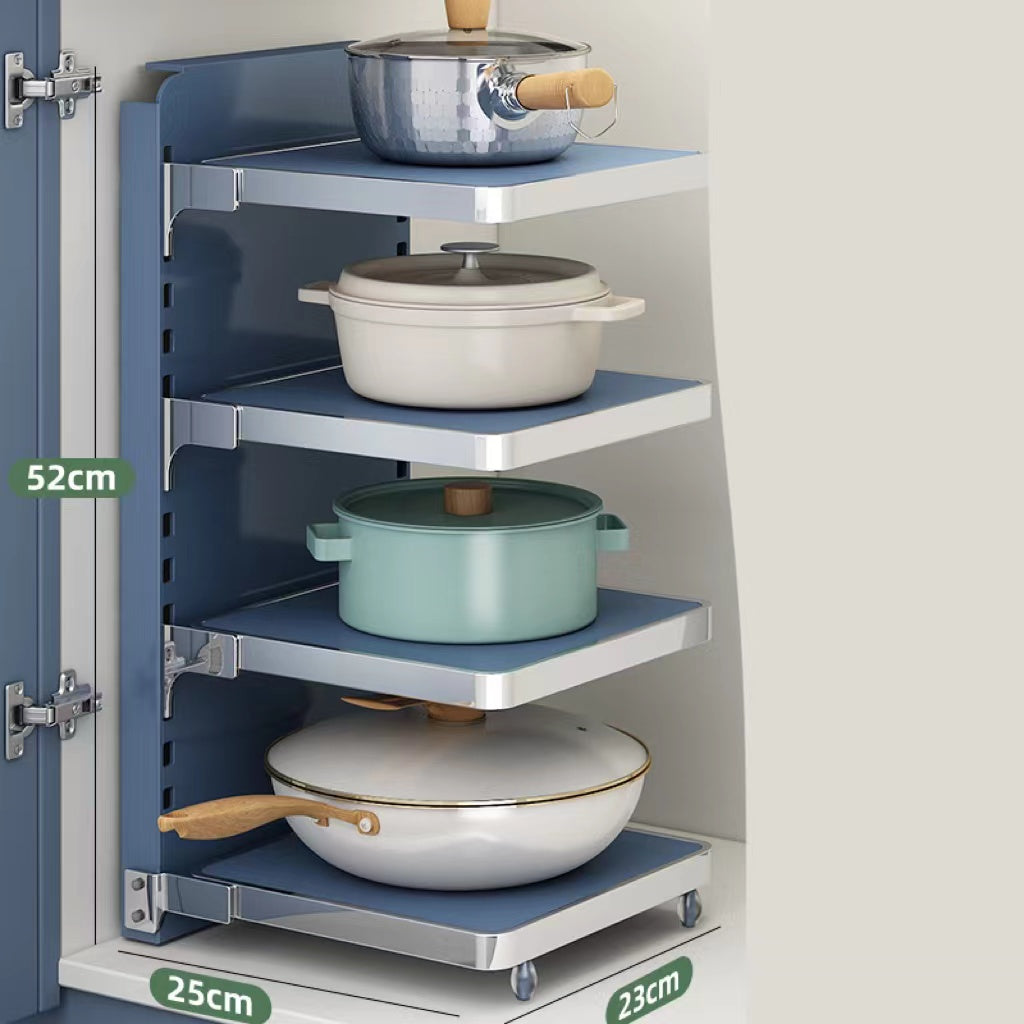 Multi-Level Kitchen Shelving Unit for Heavy or Large Pots