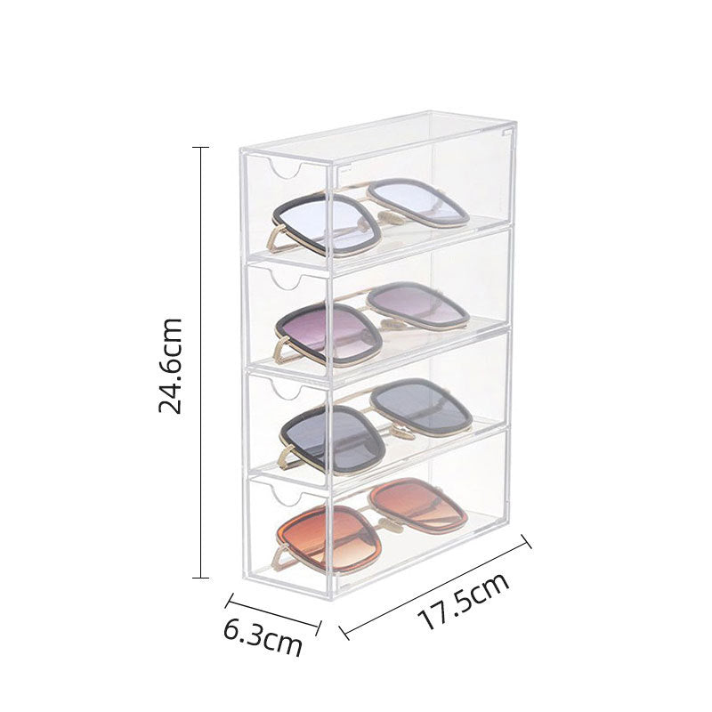 Small Clear Acrylic Stackable Storage Drawers-4PC