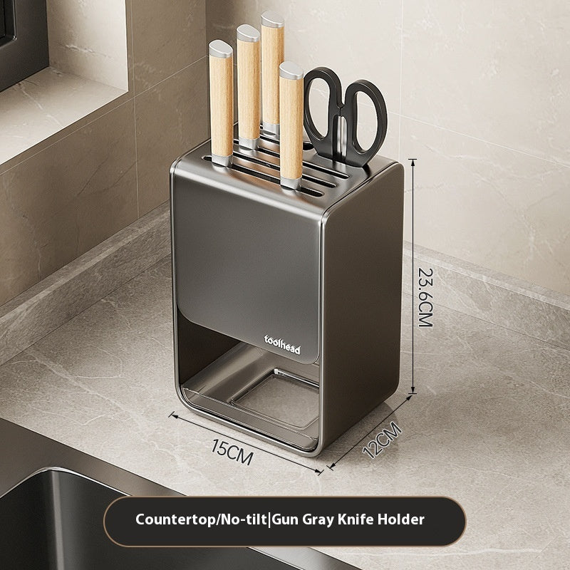 Modern Metal Knife Holder Wall Mount or Countertop