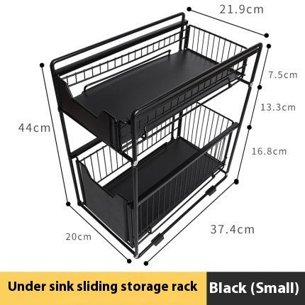 Multipurpose 2-Tier Heavy Duty Carbon Steel Pull-Out Rack