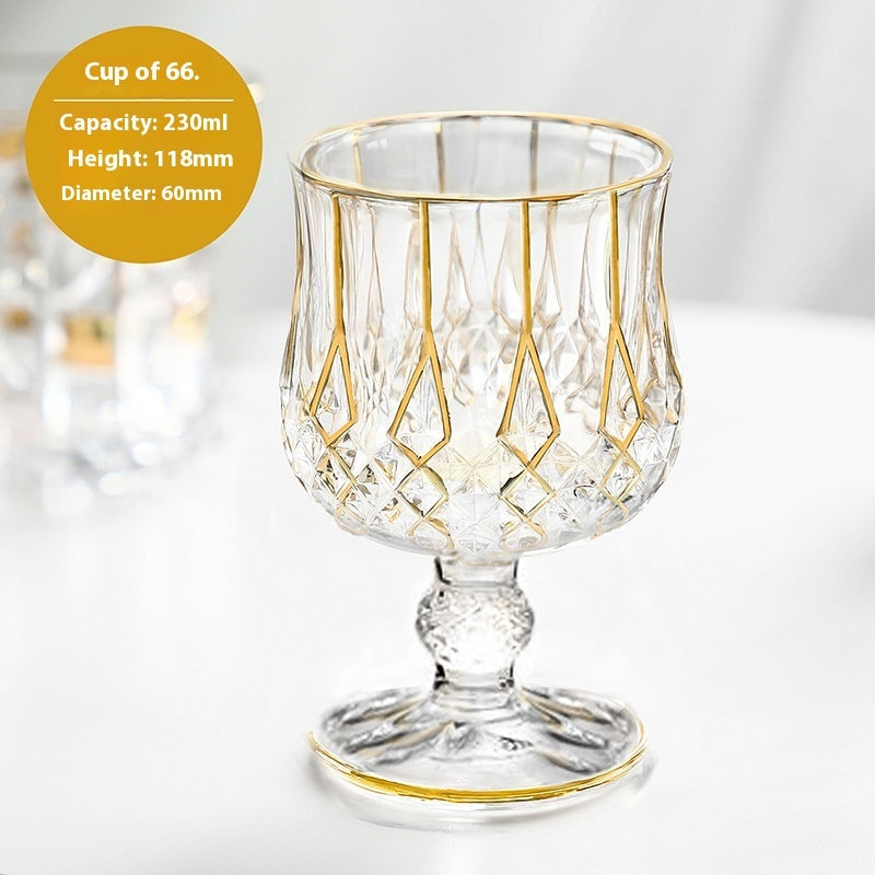Crystal Drinking Glasses with Gold Gilding