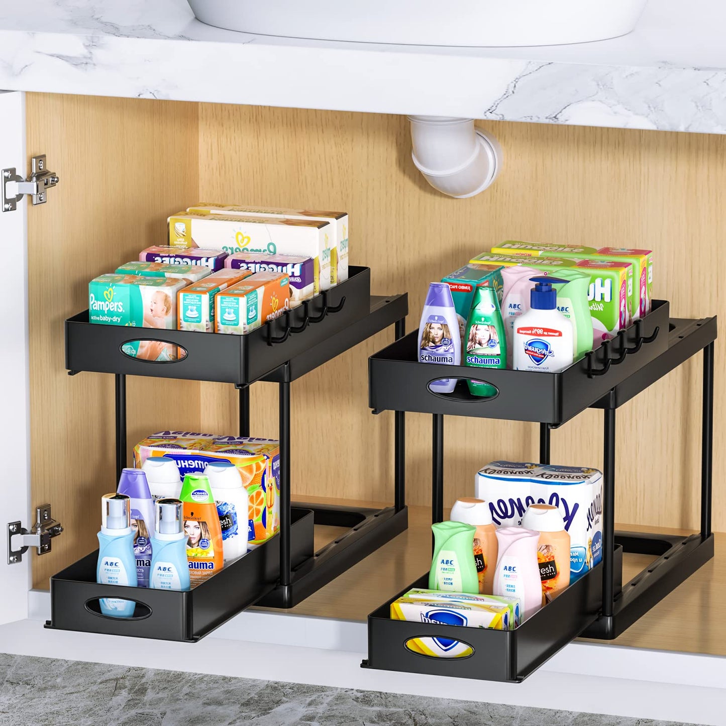 2-Tier Sliding Cabinet Under Sink Pullout Organizer