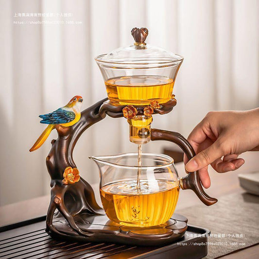 Bird on a Branch Glass Automatic Brewer & Tea Set