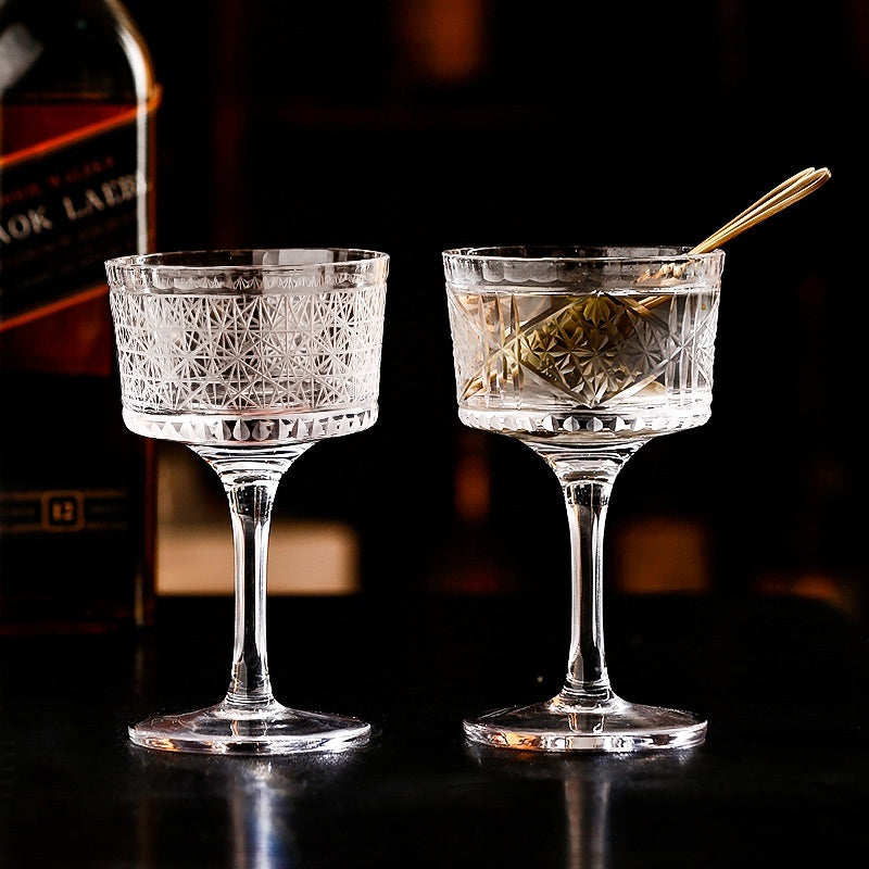 Handcrafted Cut Crystal-Coupe Dessert Glass-Cocktail Glass